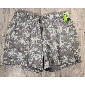 Dicks Sporting Goods Swim Shorts XL Men Palm Trees Gray Trunks Training NEW